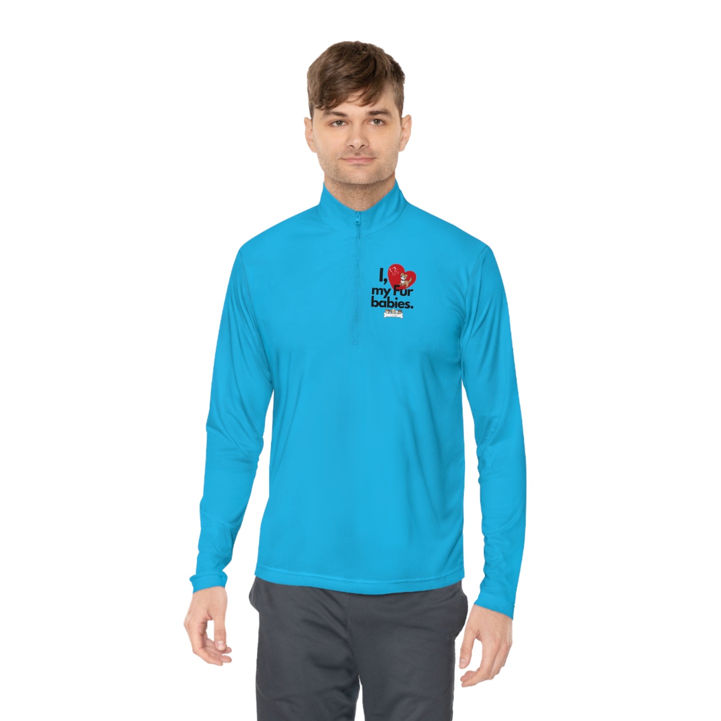 Men's (I Love My Fur Baby) Quarter-Zip Pullover