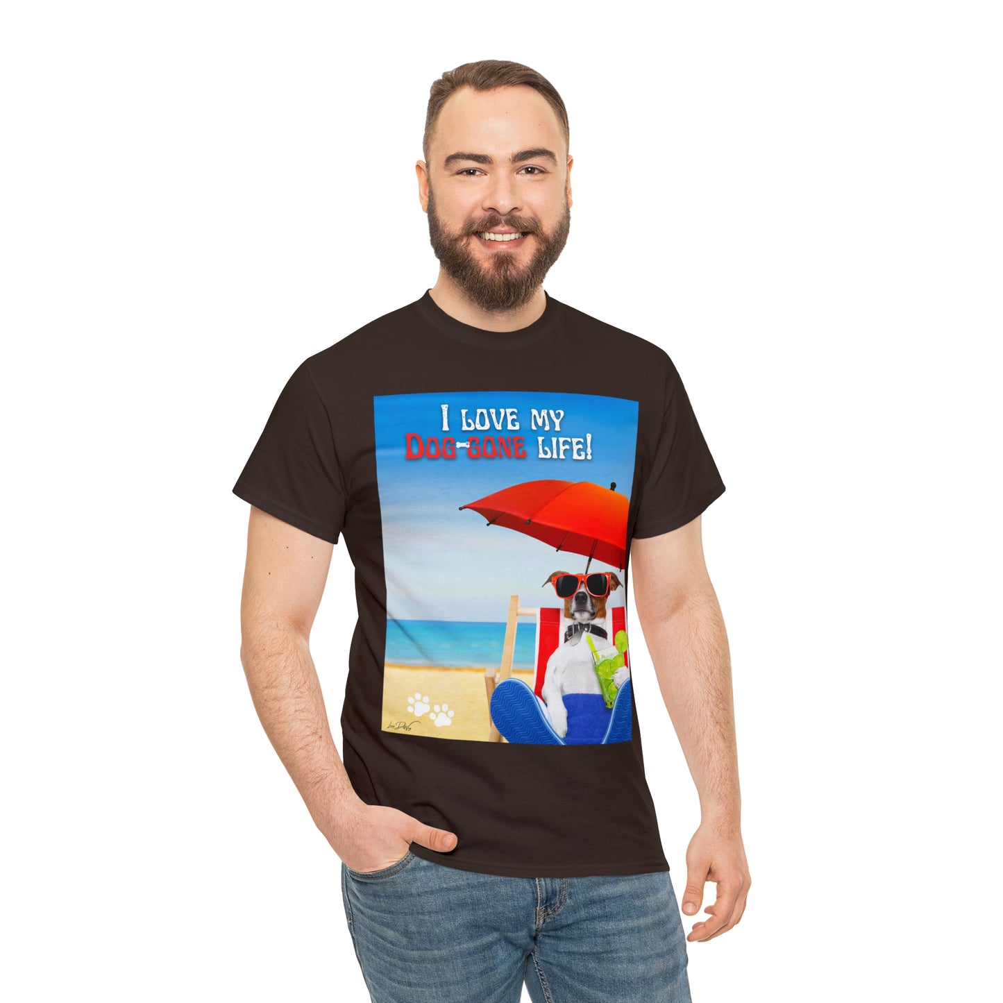 Men's (I Love My Dog-Gone Life) Heavy Cotton Tee