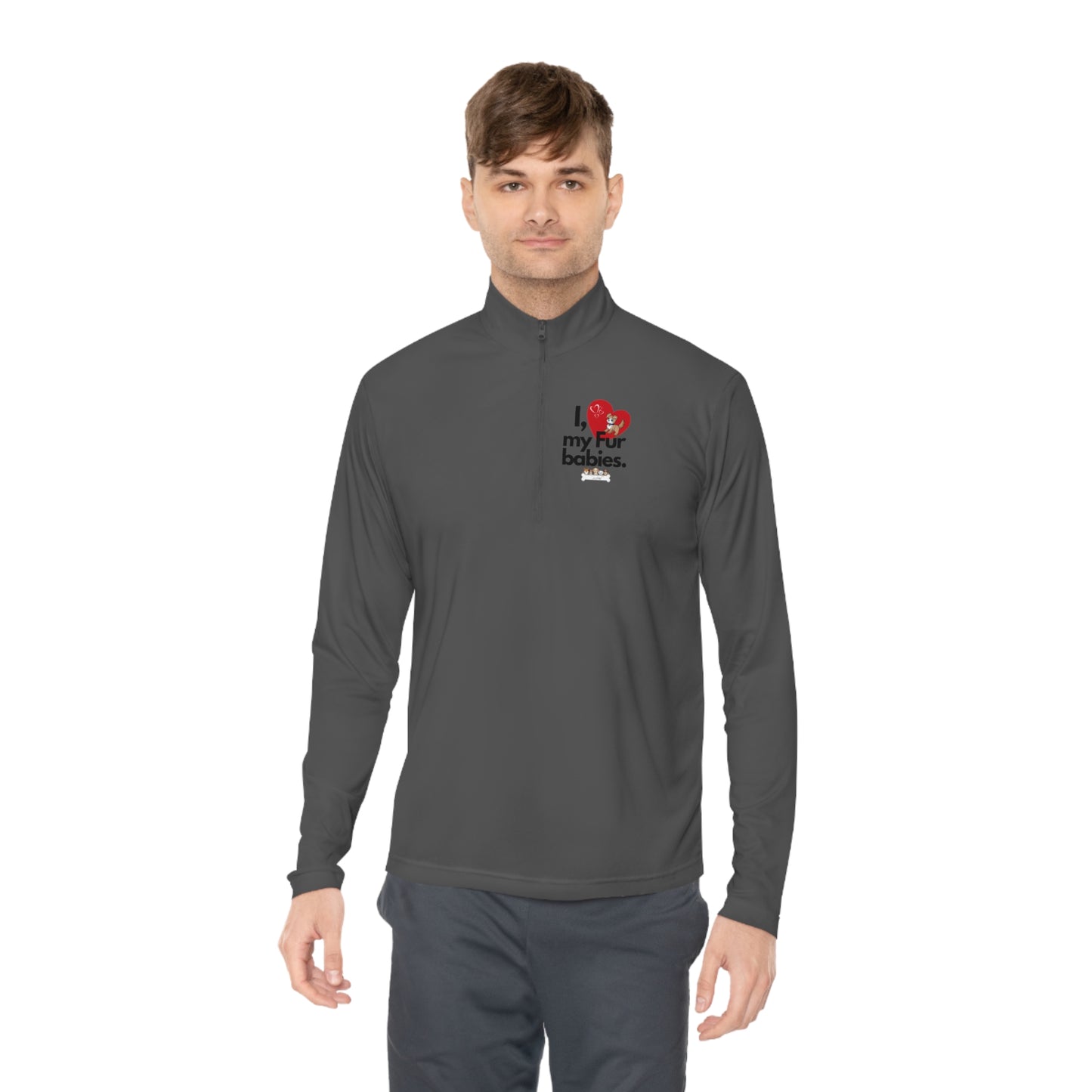 Men's (I Love My Fur Baby) Quarter-Zip Pullover