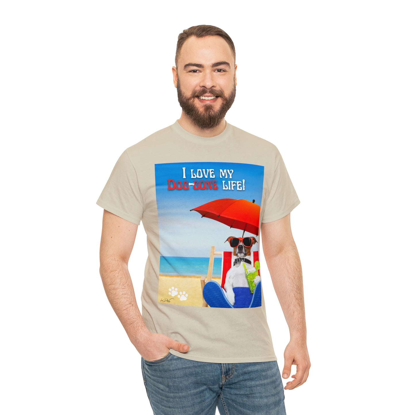 Men's (I Love My Dog-Gone Life) Heavy Cotton Tee