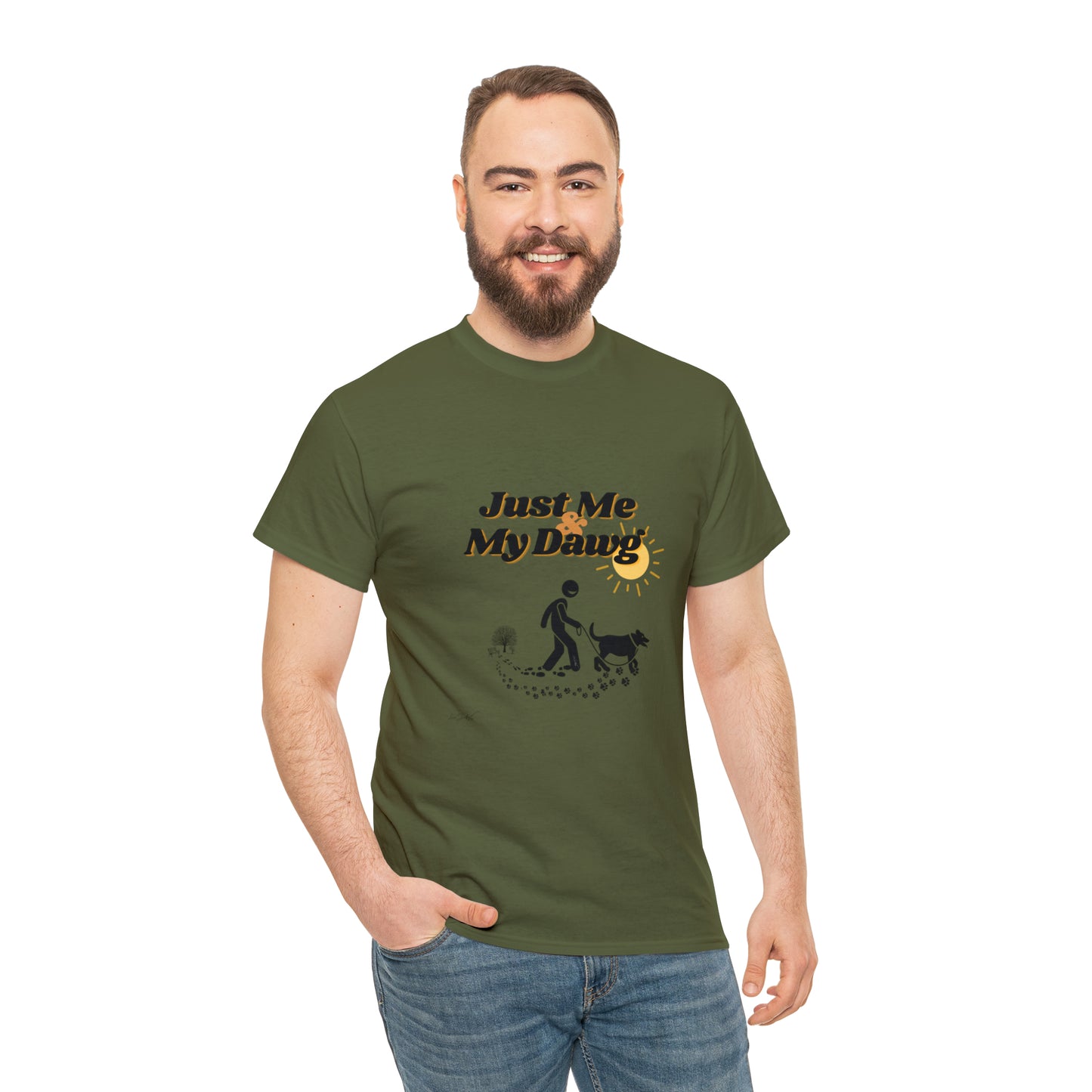 Men's (Just Me & My Dawg) Heavy Cotton Tee