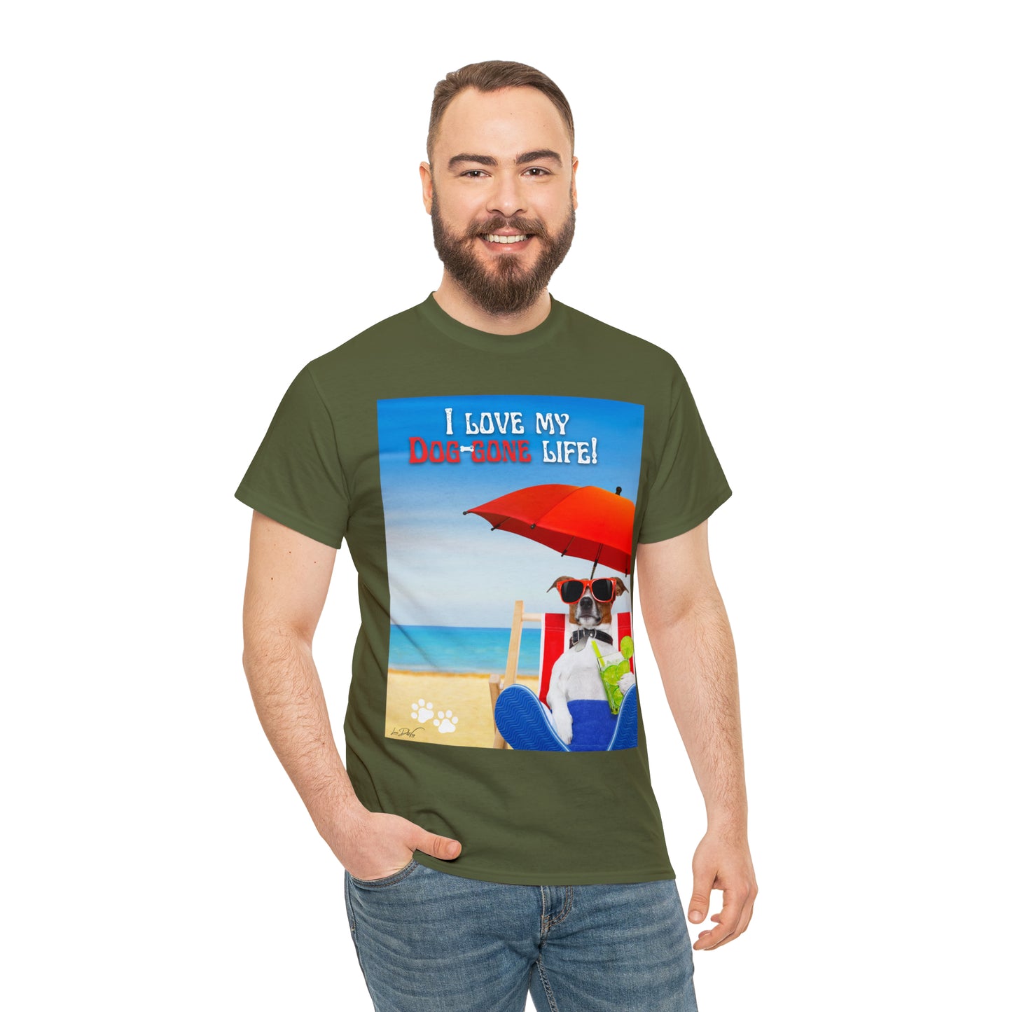 Men's (I Love My Dog-Gone Life) Heavy Cotton Tee
