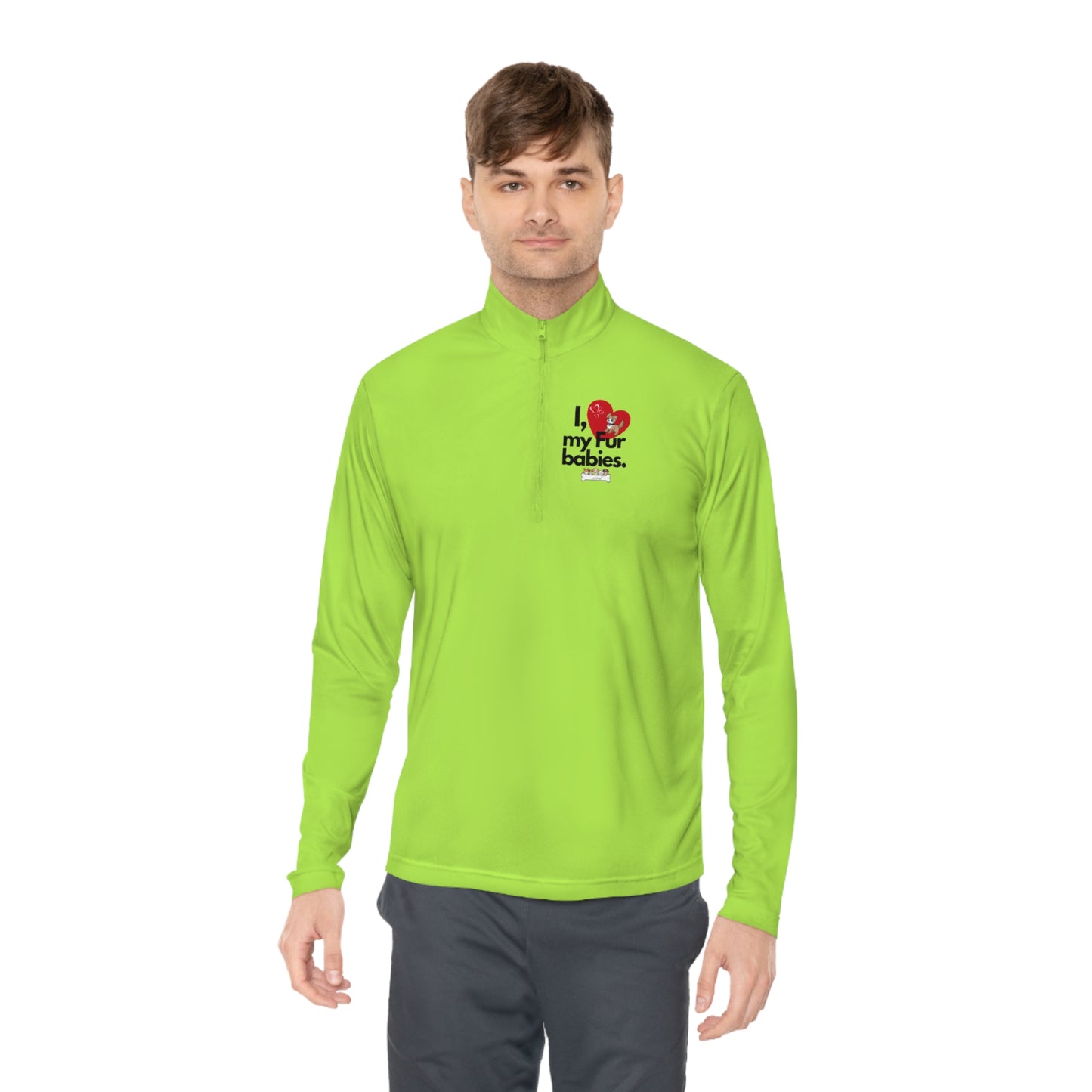 Men's (I Love My Fur Baby) Quarter-Zip Pullover