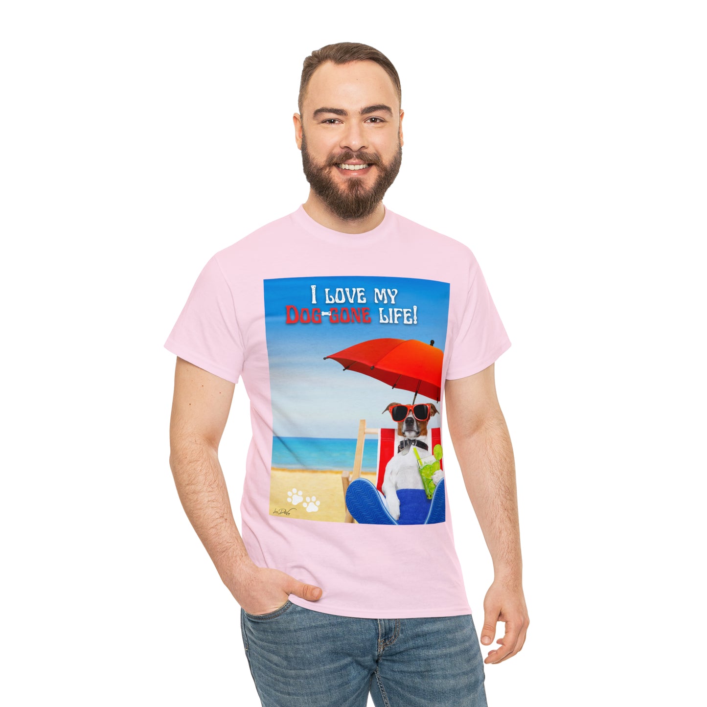 Men's (I Love My Dog-Gone Life) Heavy Cotton Tee