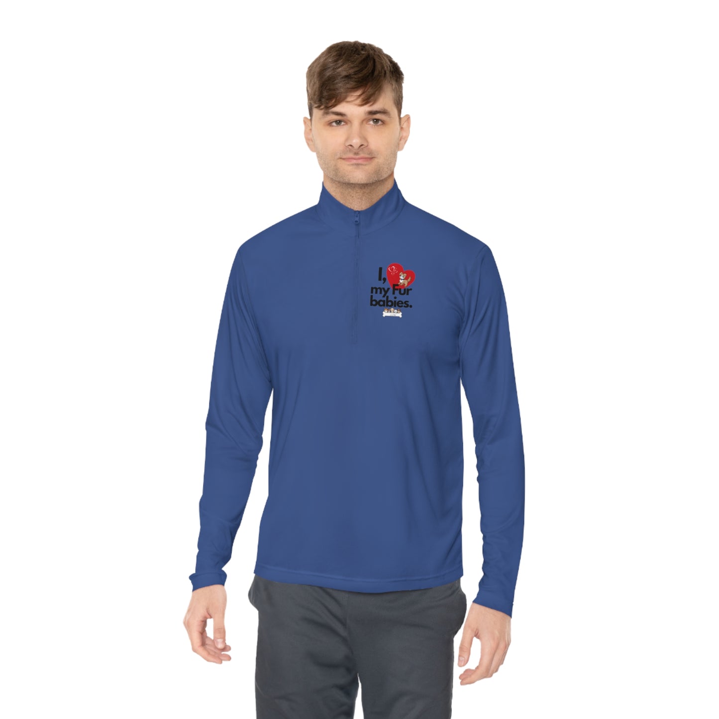 Men's (I Love My Fur Baby) Quarter-Zip Pullover