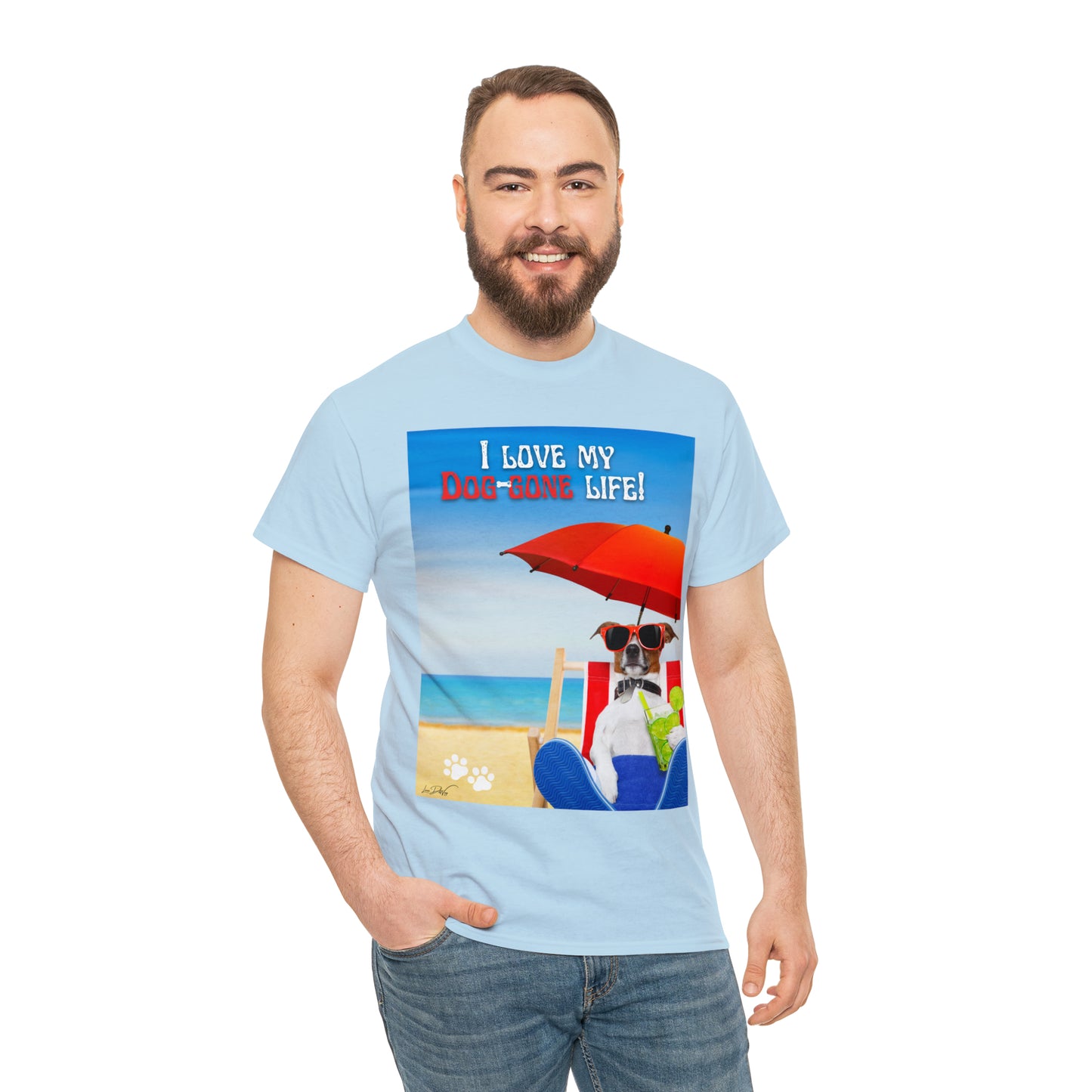 Men's (I Love My Dog-Gone Life) Heavy Cotton Tee