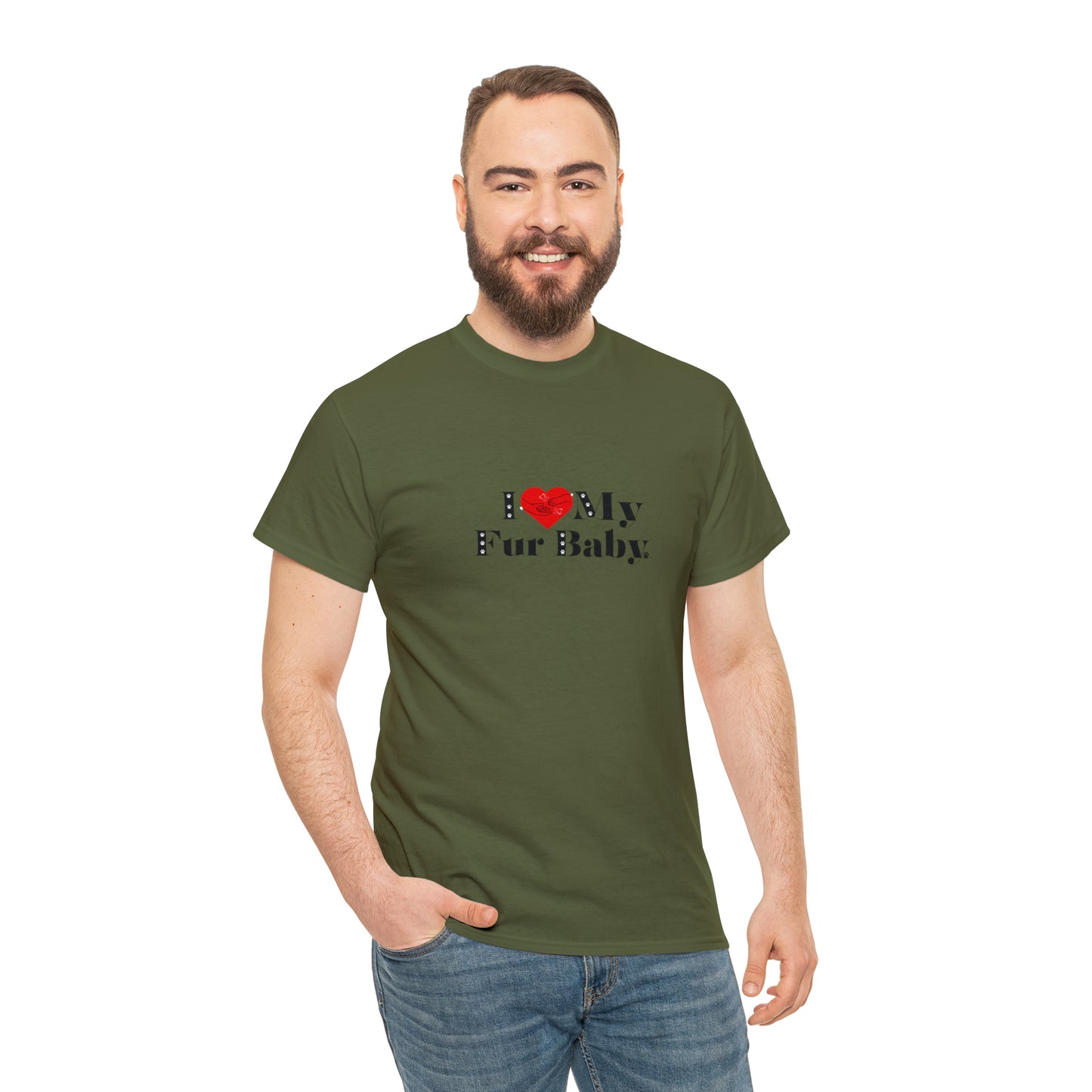 Men's (I Love My Fur Baby) Cotton Tee
