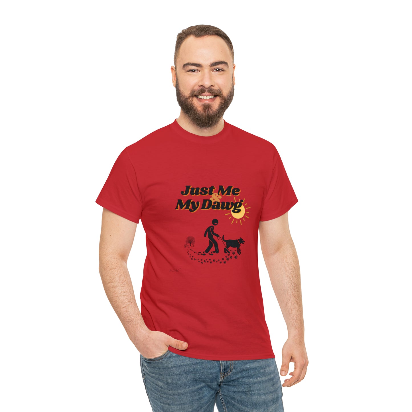 Men's (Just Me & My Dawg) Heavy Cotton Tee