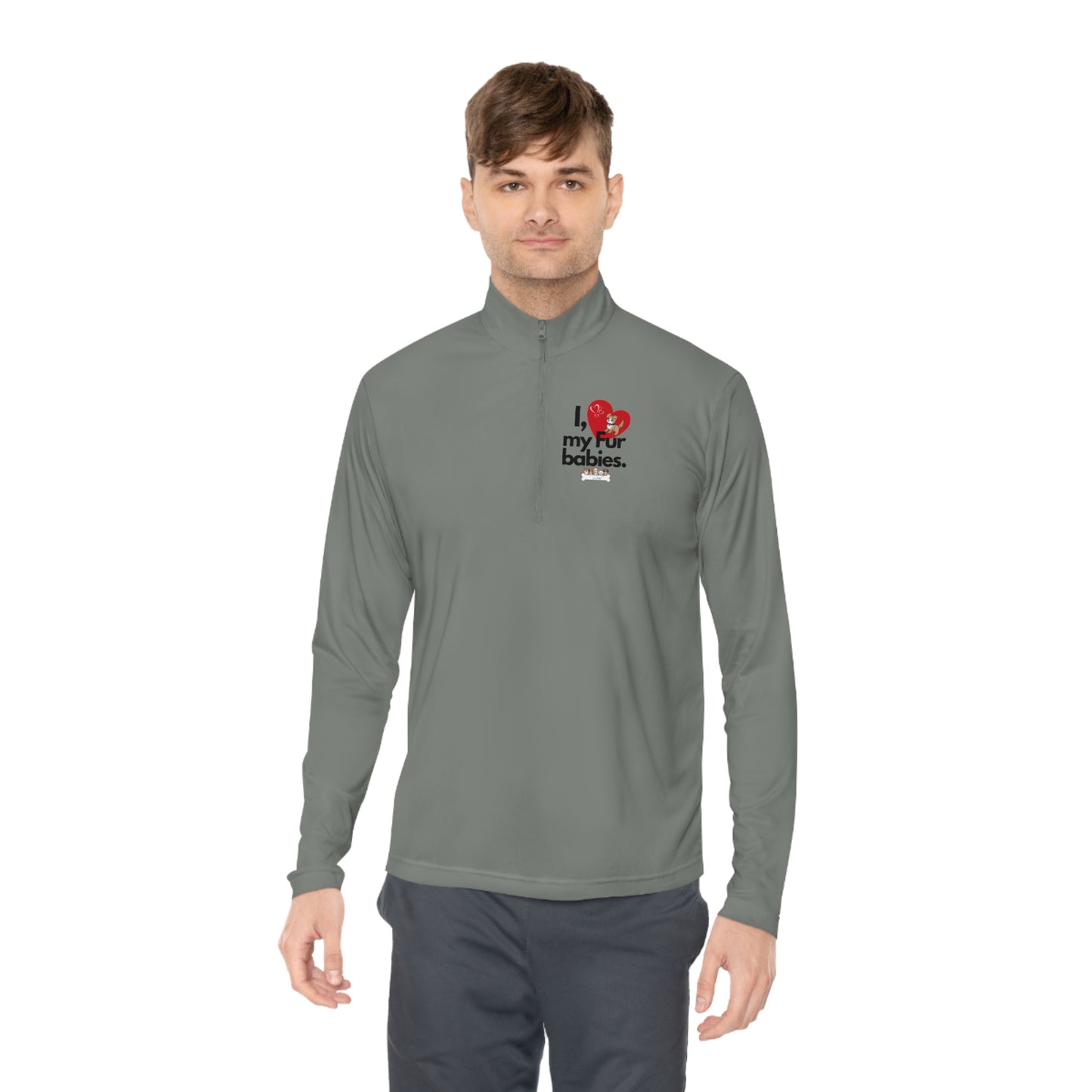 Men's (I Love My Fur Baby) Quarter-Zip Pullover