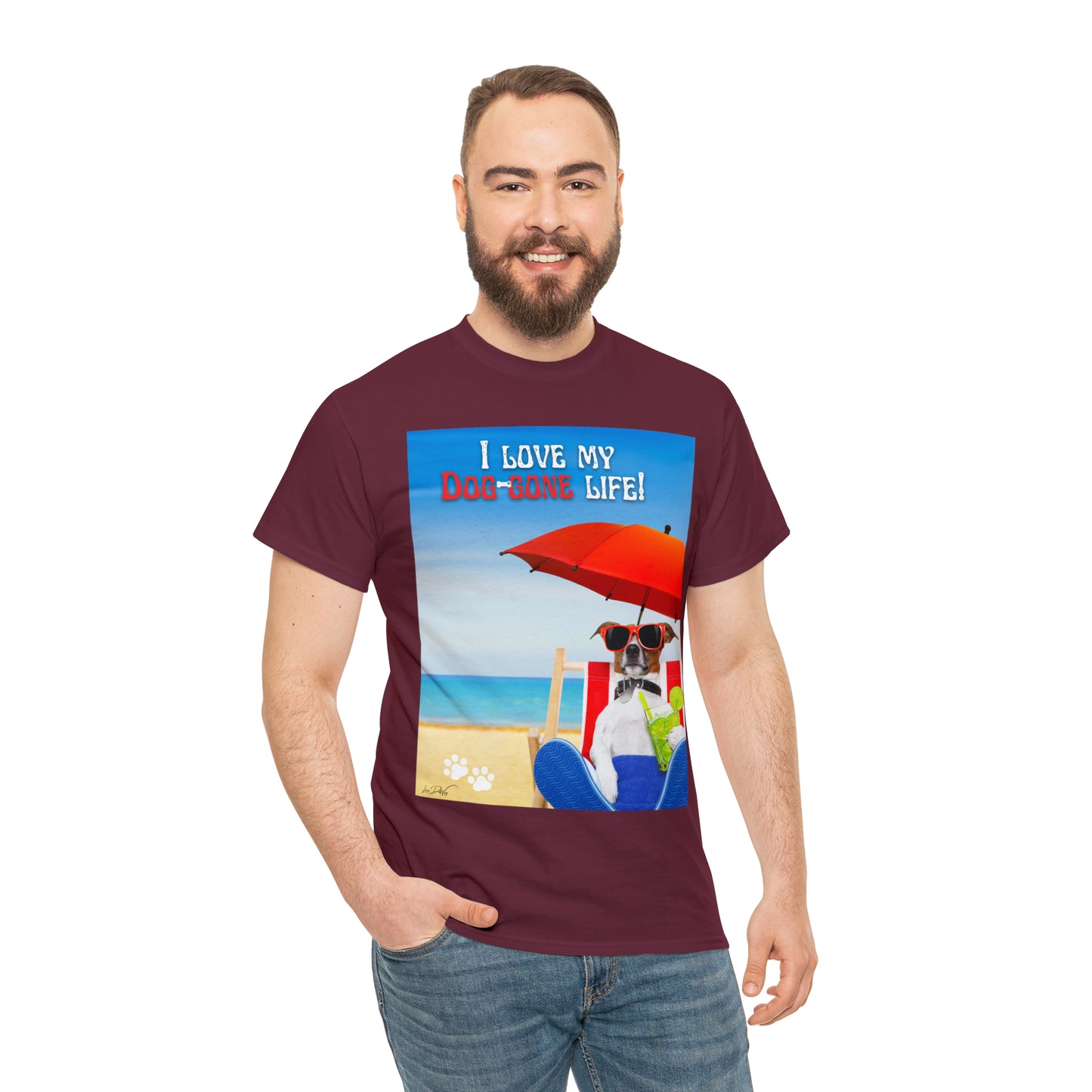 Men's (I Love My Dog-Gone Life) Heavy Cotton Tee