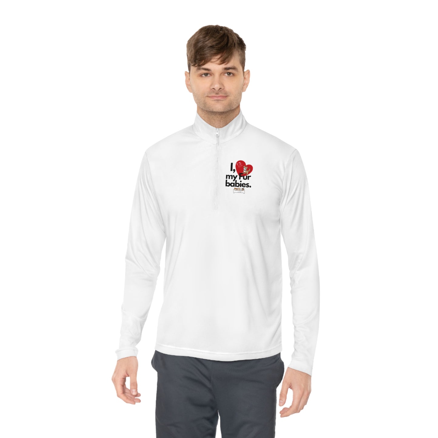 Men's (I Love My Fur Baby) Quarter-Zip Pullover