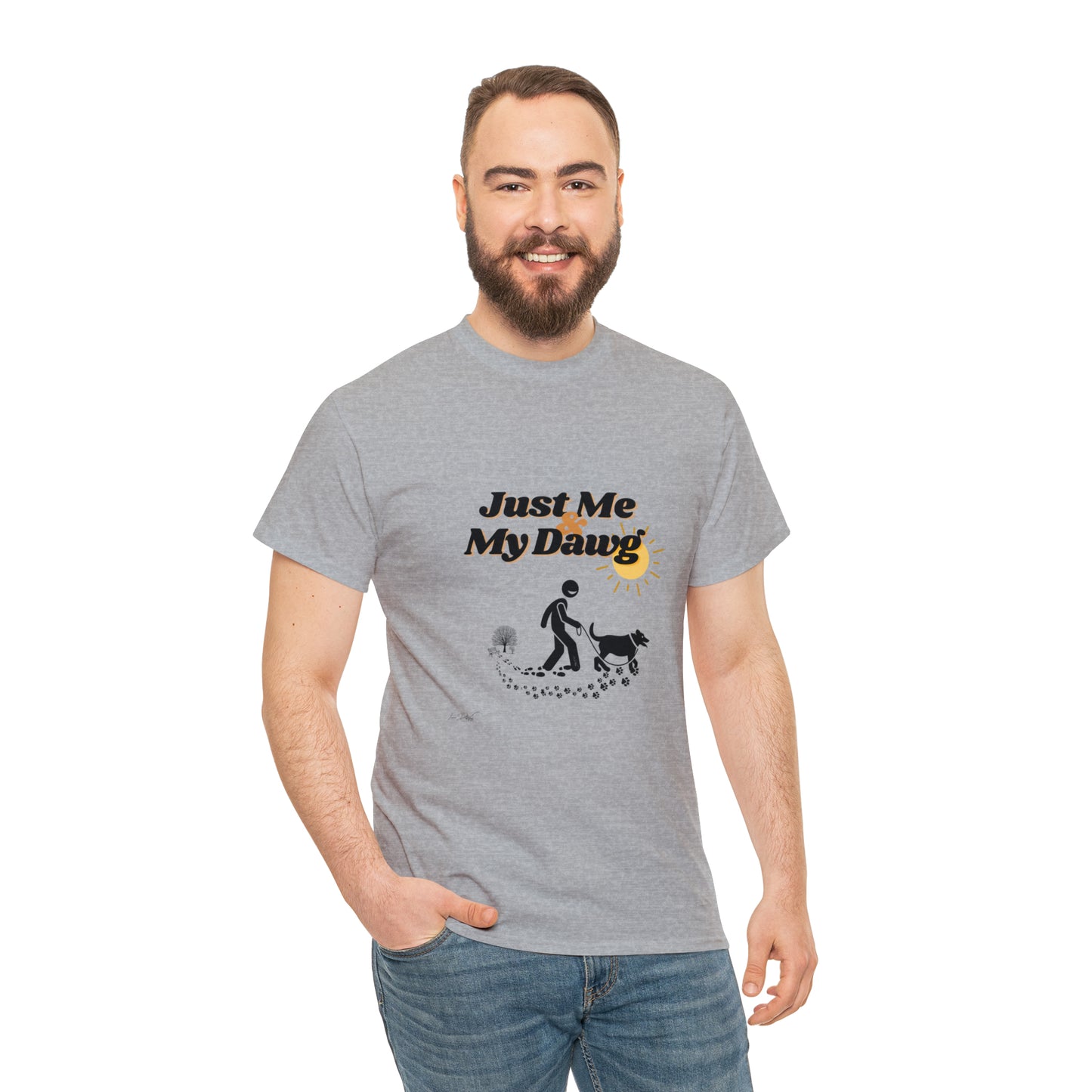 Men's (Just Me & My Dawg) Heavy Cotton Tee