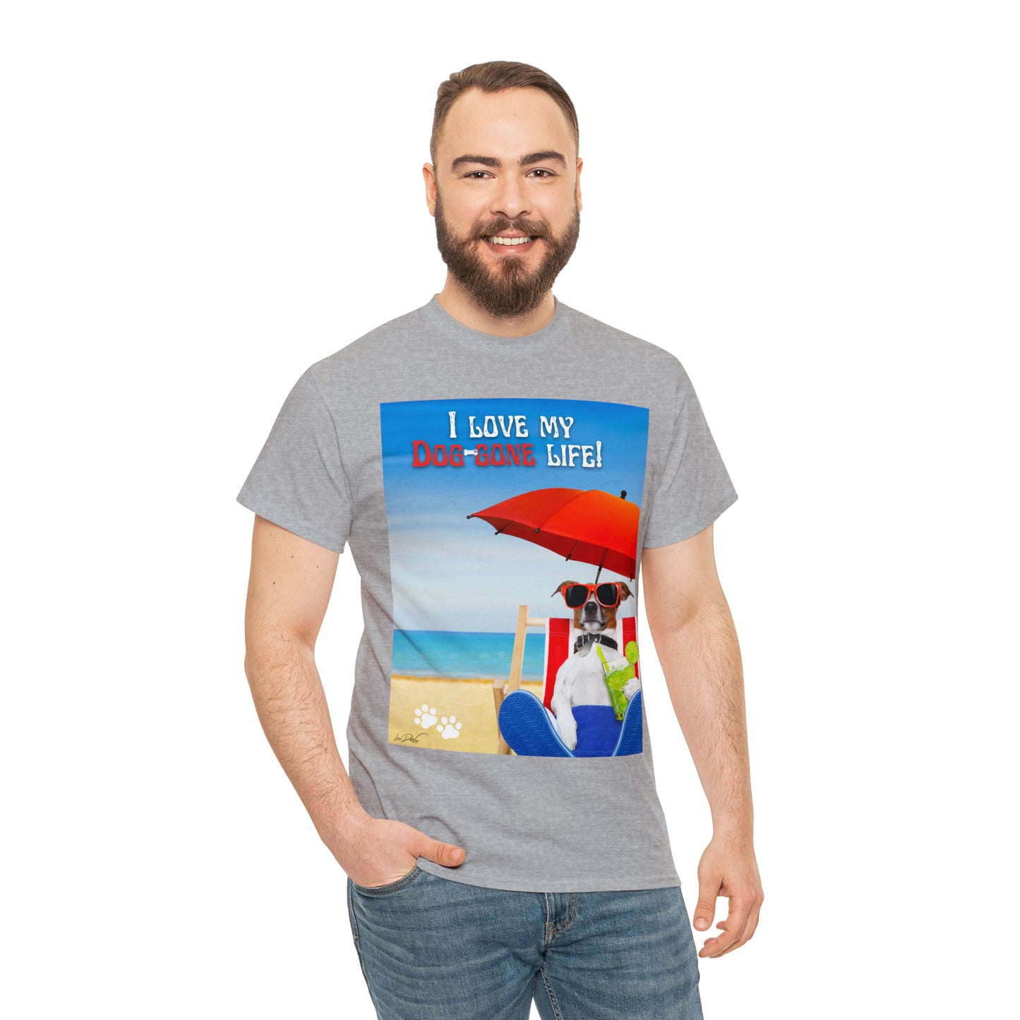 Men's (I Love My Dog-Gone Life) Heavy Cotton Tee