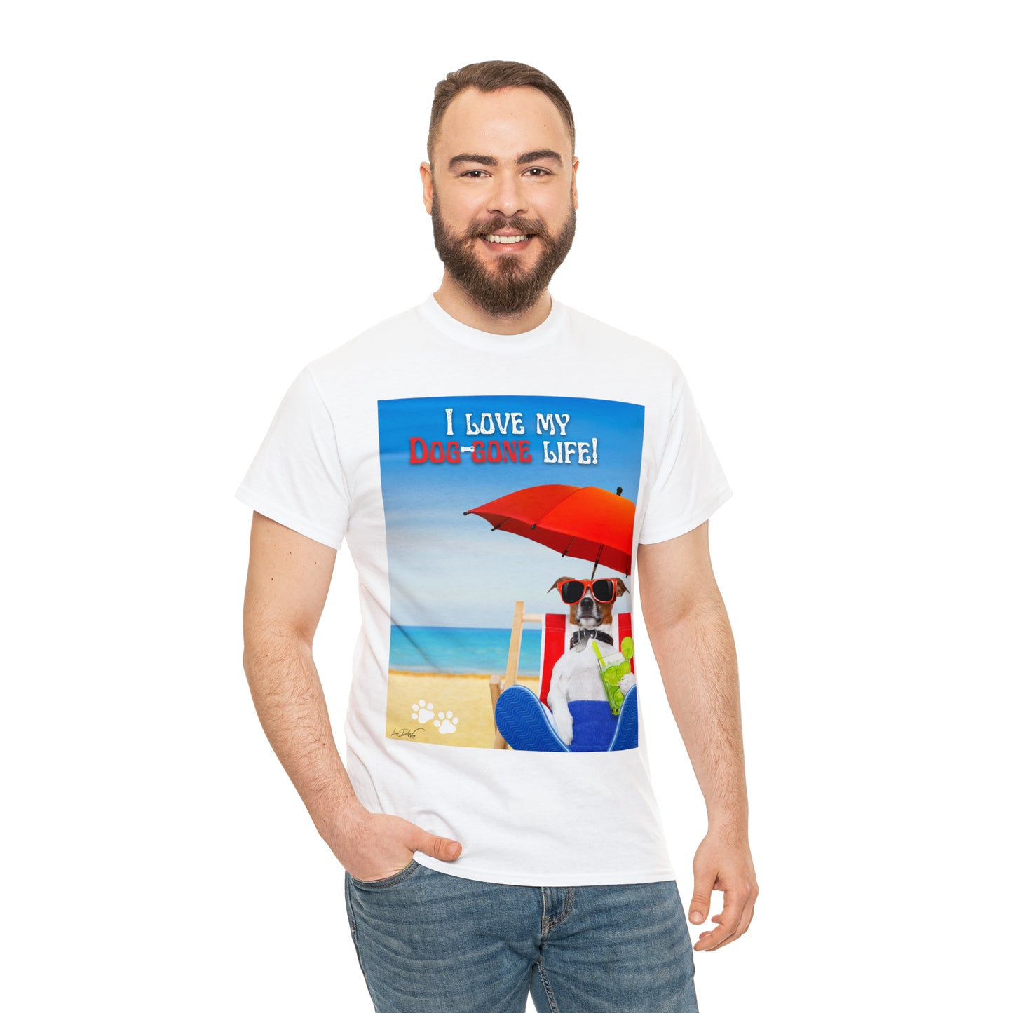 Men's (I Love My Dog-Gone Life) Heavy Cotton Tee
