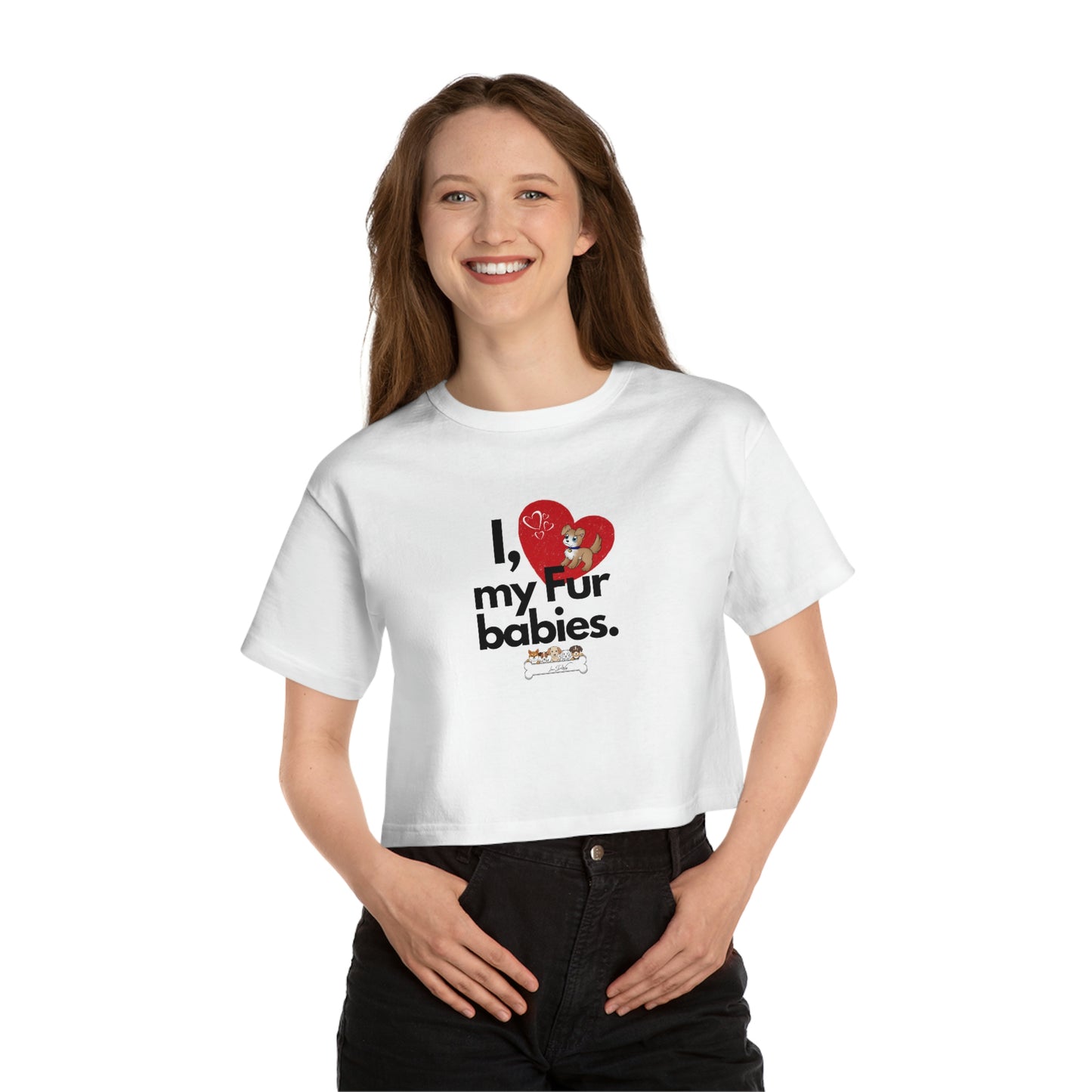 Champion Women's (I Love My Fur Babies) Heritage Cropped T-Shirt