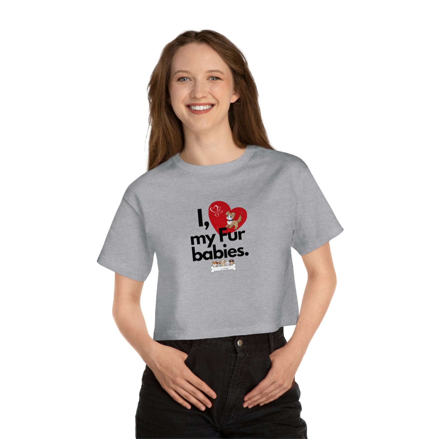 Champion Women's (I Love My Fur Babies) Heritage Cropped T-Shirt