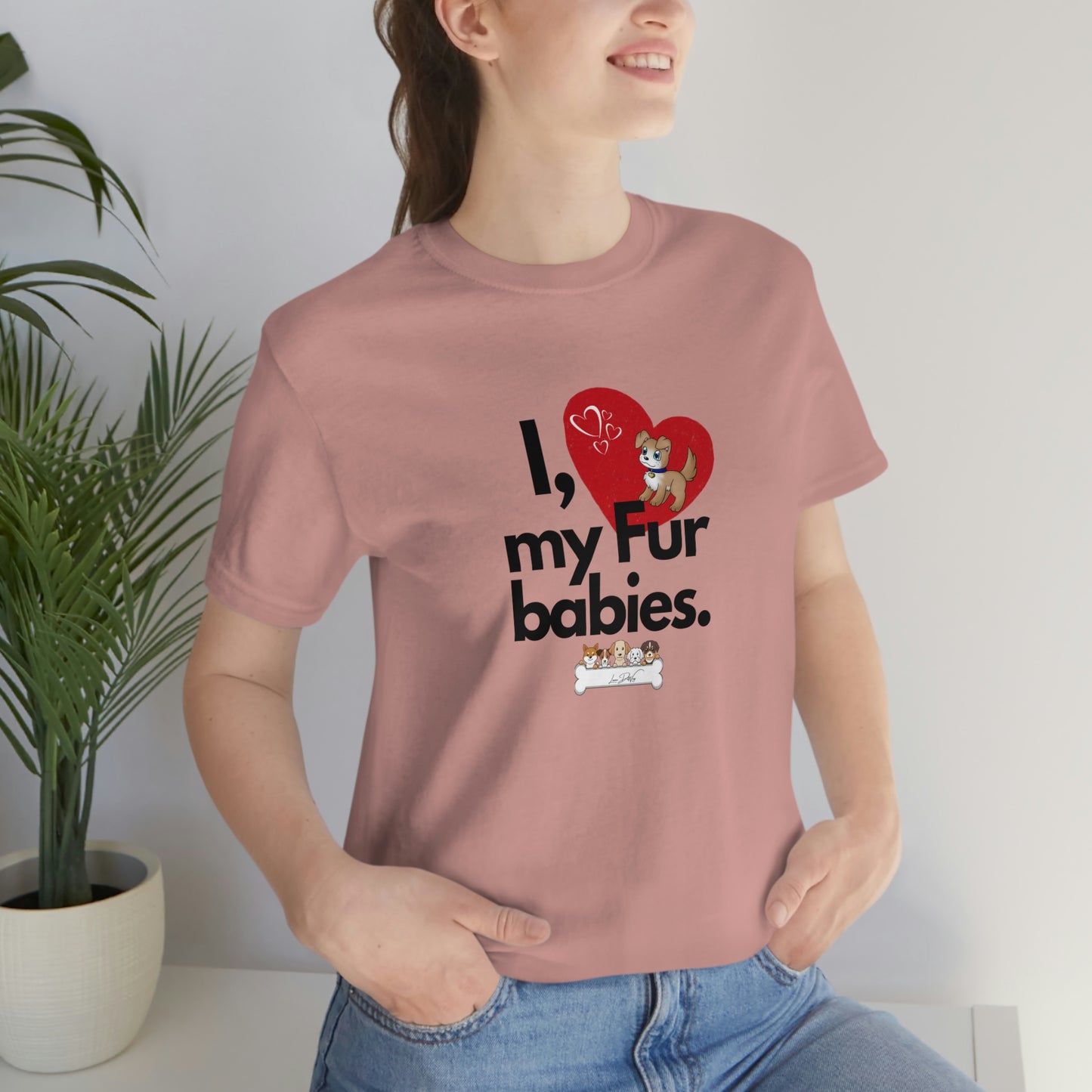 Women's (I Love My Fur babies) Jersey Short Sleeve Tee