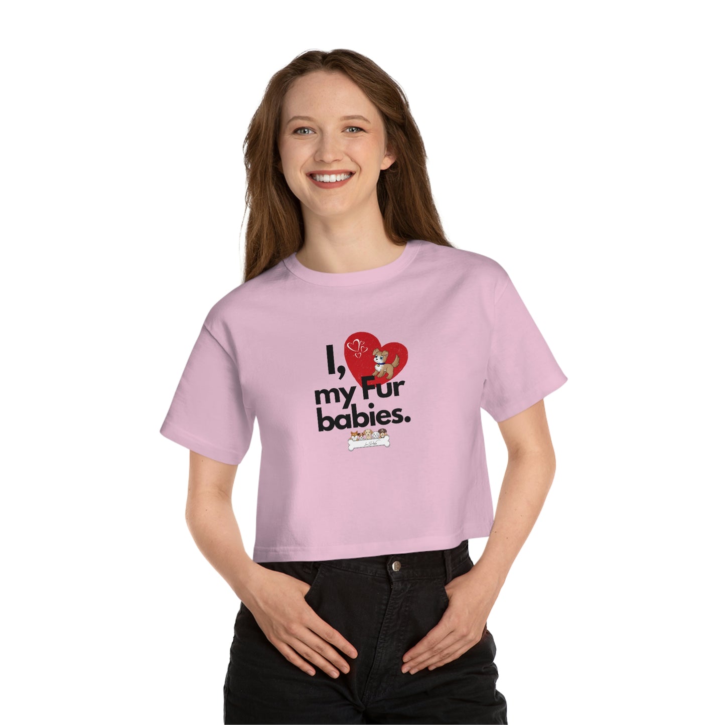 Champion Women's (I Love My Fur Babies) Heritage Cropped T-Shirt