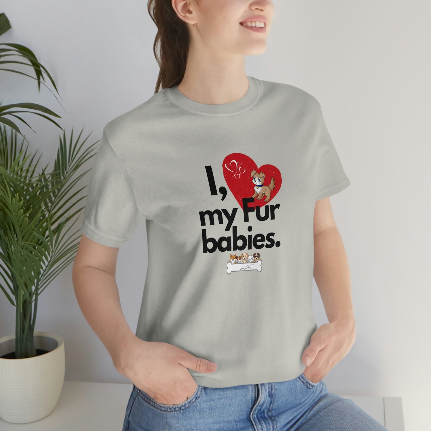 Women's (I Love My Fur babies) Jersey Short Sleeve Tee