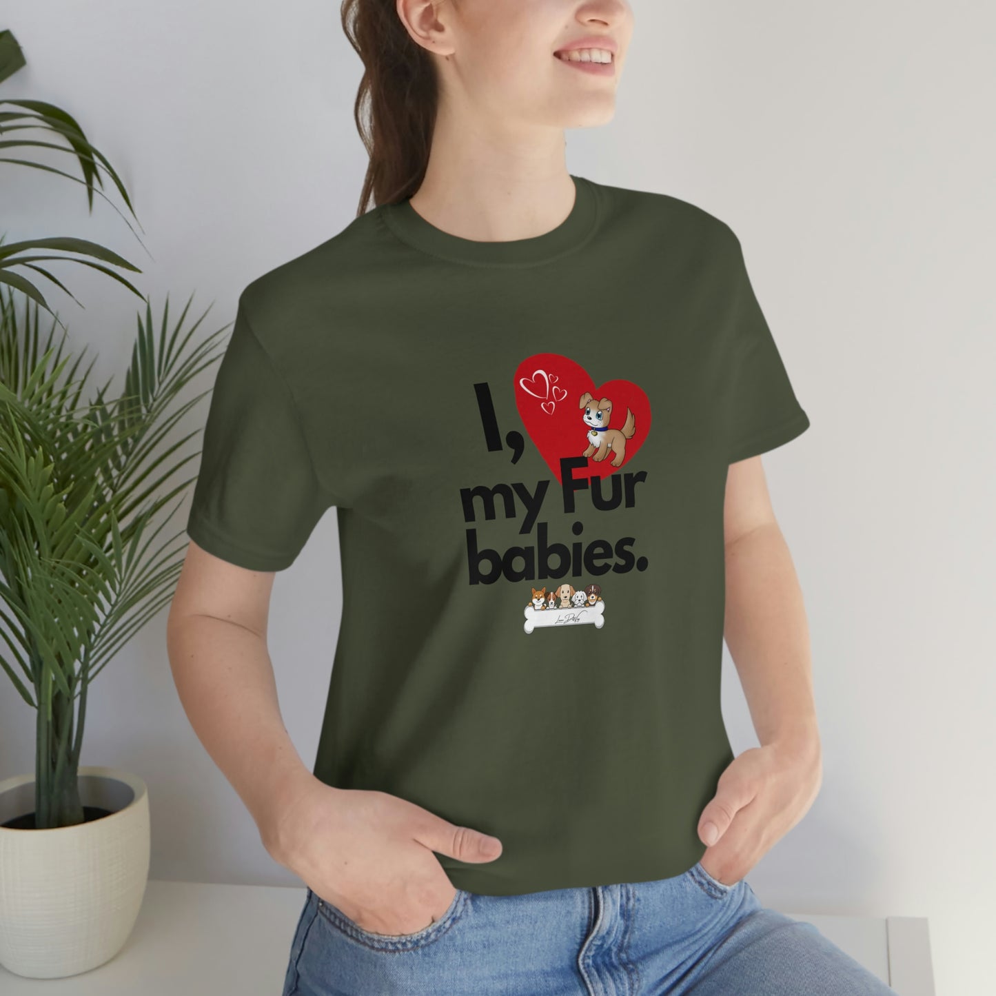 Women's (I Love My Fur babies) Jersey Short Sleeve Tee