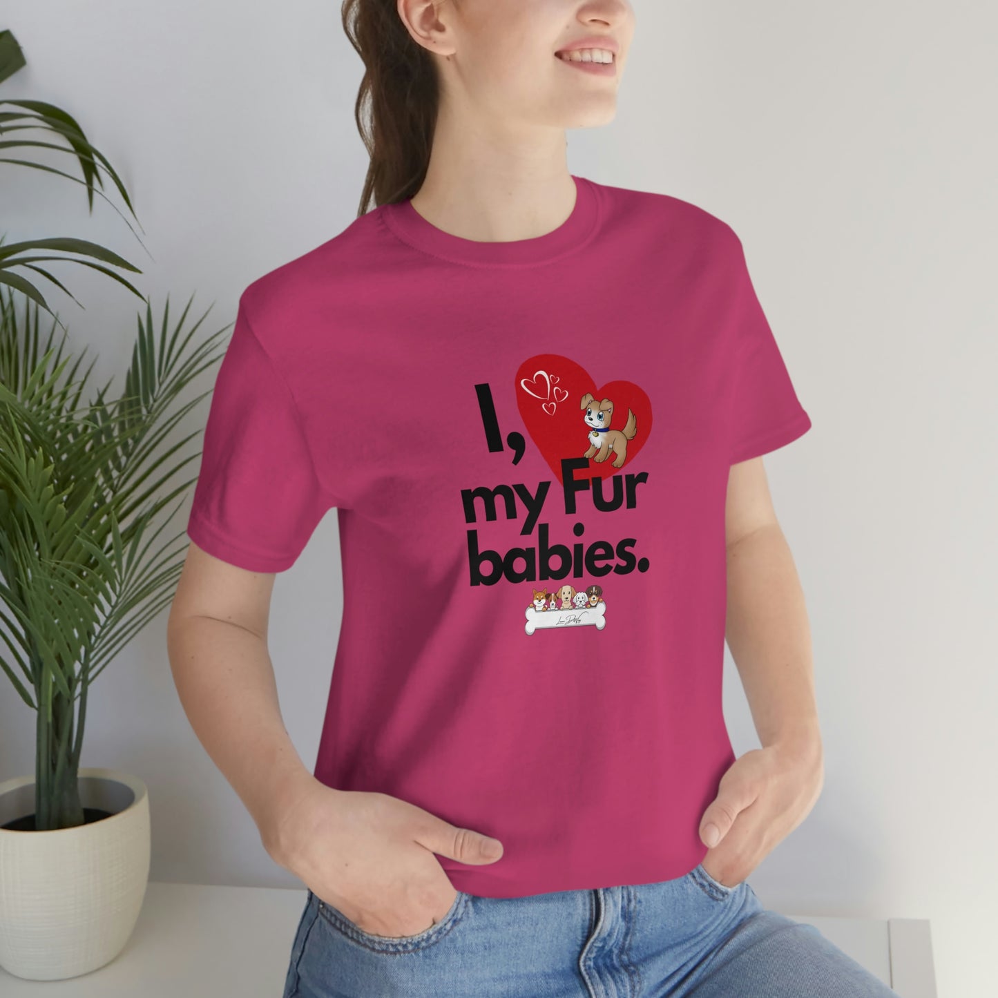 Women's (I Love My Fur babies) Jersey Short Sleeve Tee