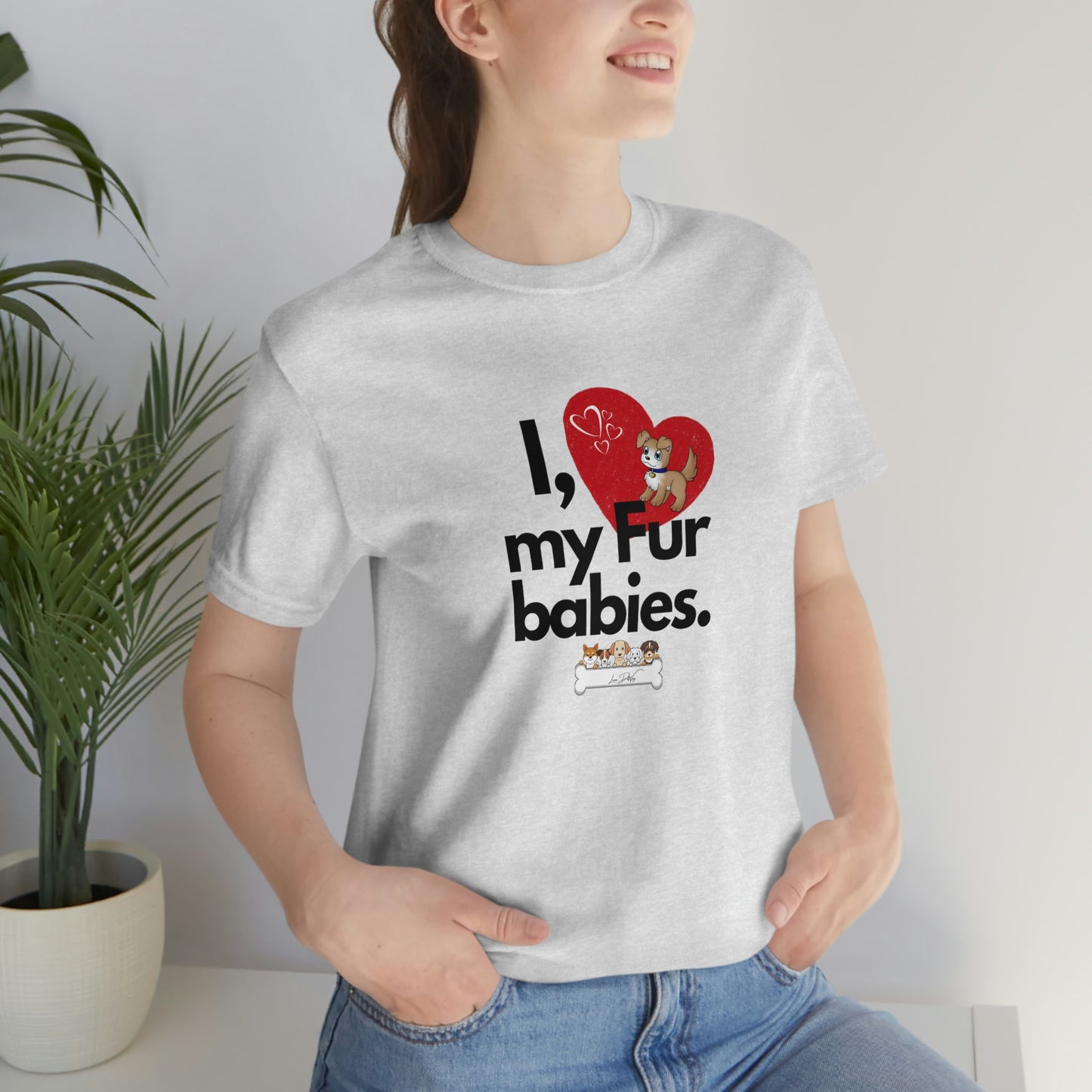 Women's (I Love My Fur babies) Jersey Short Sleeve Tee