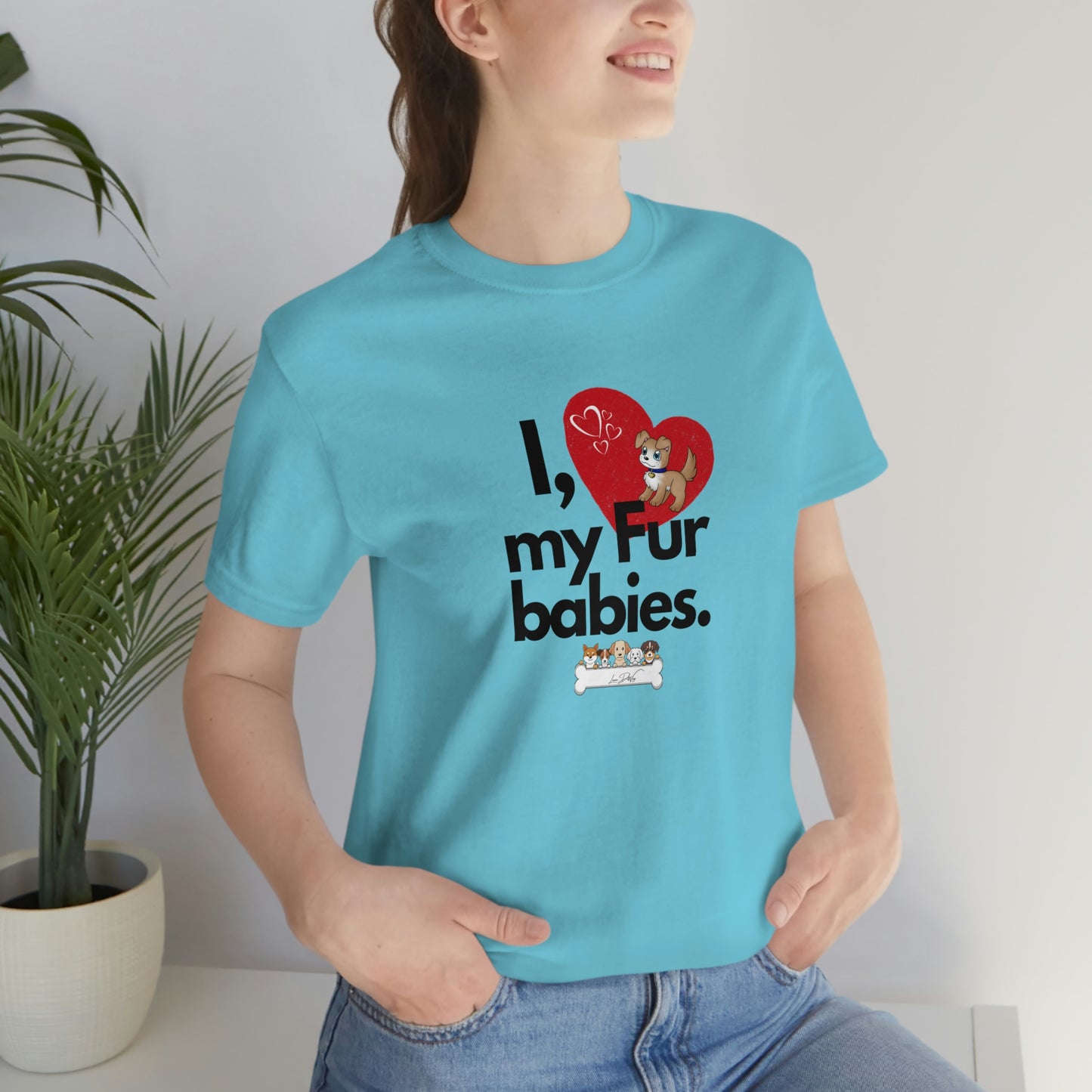 Women's (I Love My Fur babies) Jersey Short Sleeve Tee